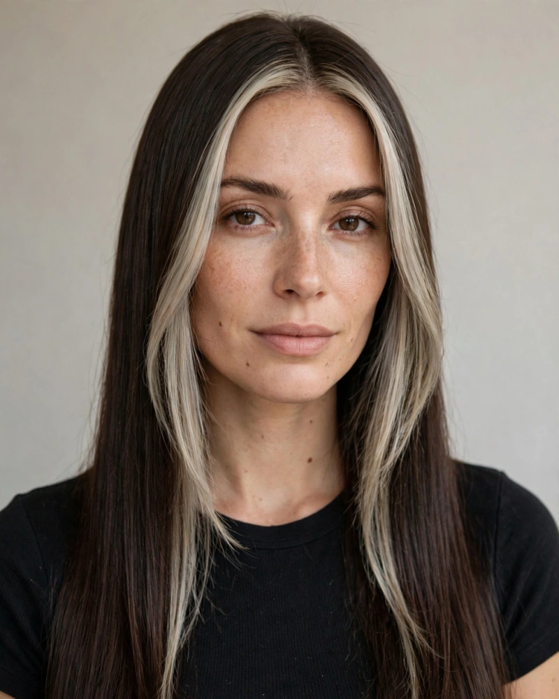 Ash Blonde Money Piece on Dark Brown Hair - 18 Brunette Balayage With Money Piece Ideas to Try