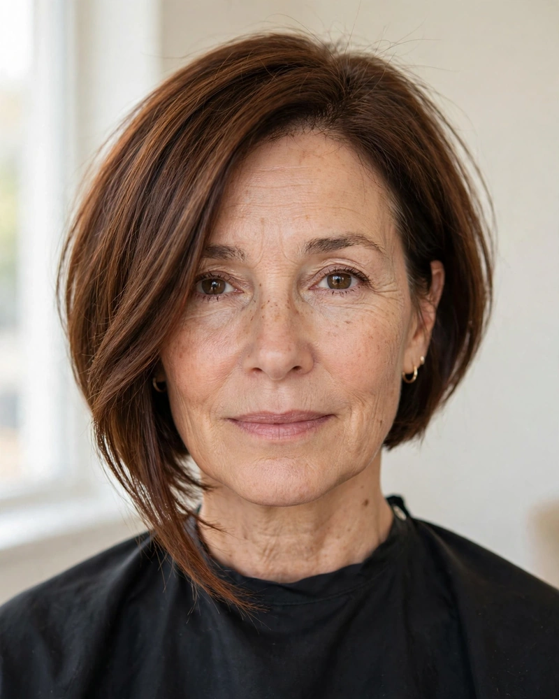 Asymmetrical Bob with Longer Front - 22 Short Hairstyles for Women Over 50 to Try Today