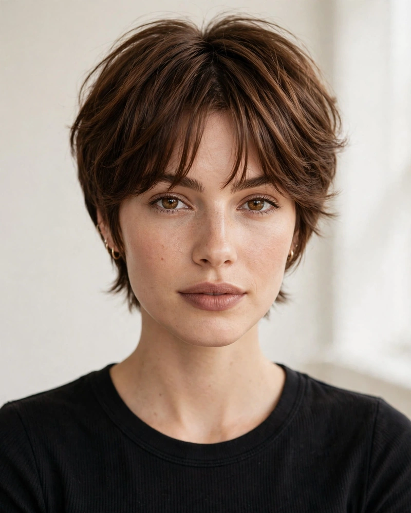 Bixie Cut with Curtain Bangs - 15 Bangs Hairstyles for Short Hair That Look Chic Now