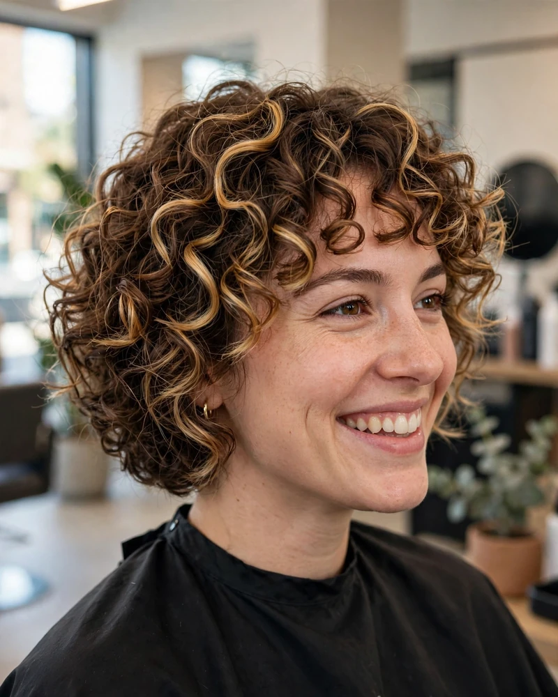 Blonde Balayage on a Curly Short Bob - 22 Brown and Blonde Balayage Ideas for Short Hair Today
