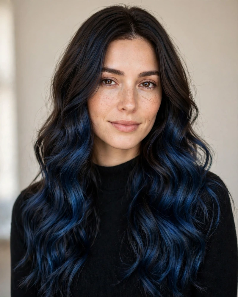 17 Blue Balayage Ideas for Brunettes to Try Right Now