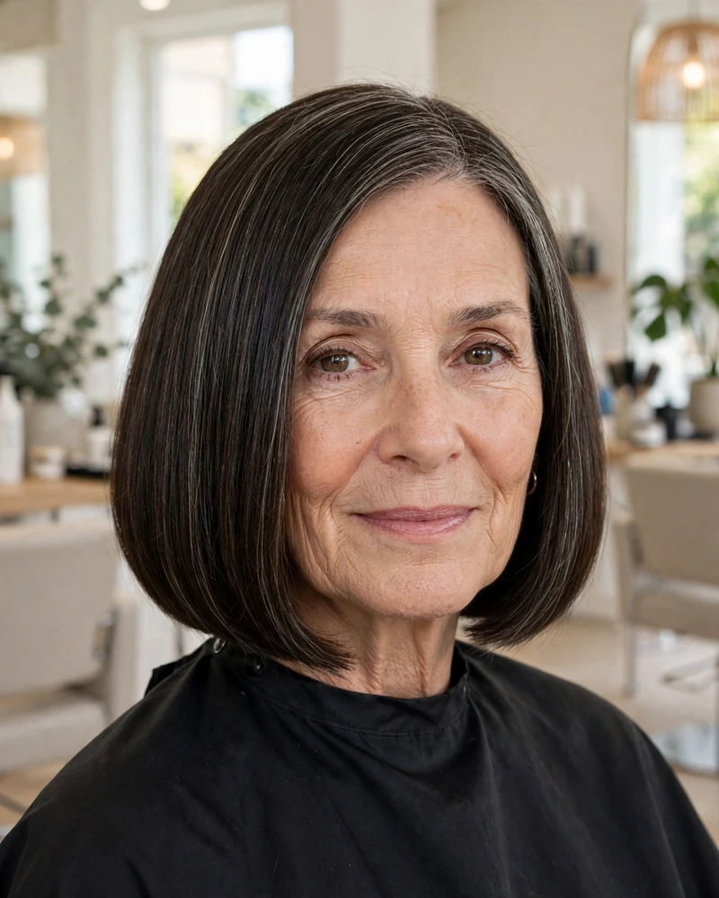Blunt Bob for Fuller-Looking Ends - 21 Hairstyles for Women Over 60 With Thin Fine Hair