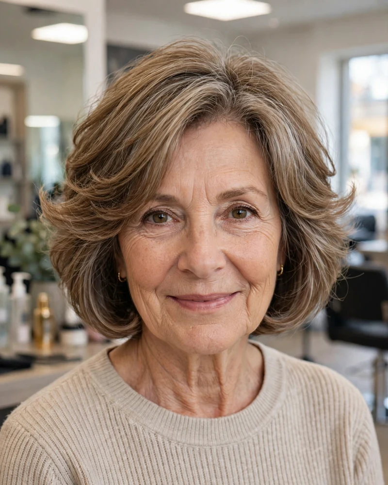 Bouncy Layered Bob with Movement - 21 Hairstyles for Women Over 60 With Thin Fine Hair