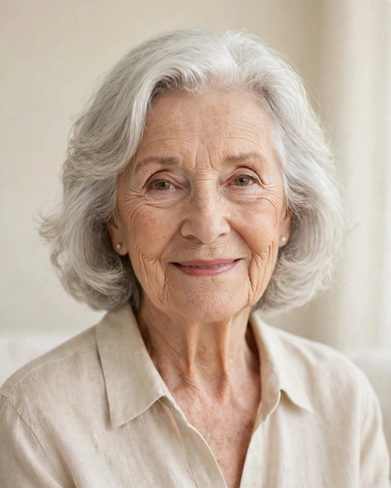 Chin-Length Silver Waves - 18 Hairstyles for Women Over 80 That Feel Fresh Today