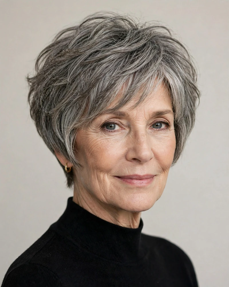 Choppy Bob with a Tapered Nape - 16 Choppy Bob Hairstyles for Women Over 60 to Try Today