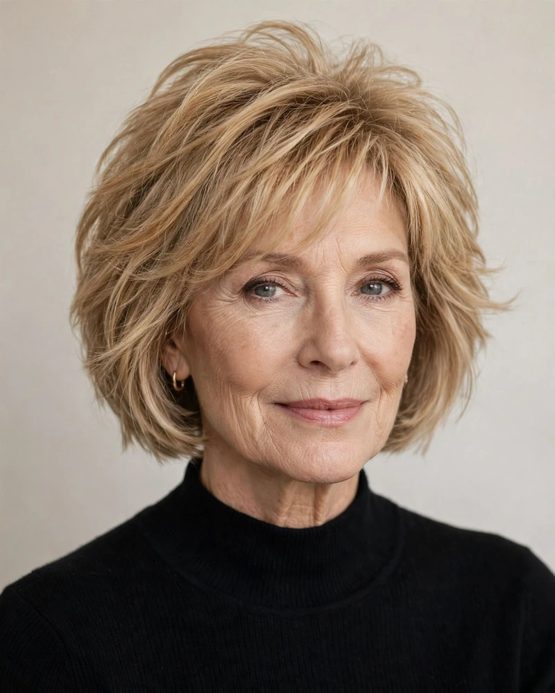 Choppy Layered Bob for Fine Hair - 16 Choppy Bob Hairstyles for Women Over 60 to Try Today
