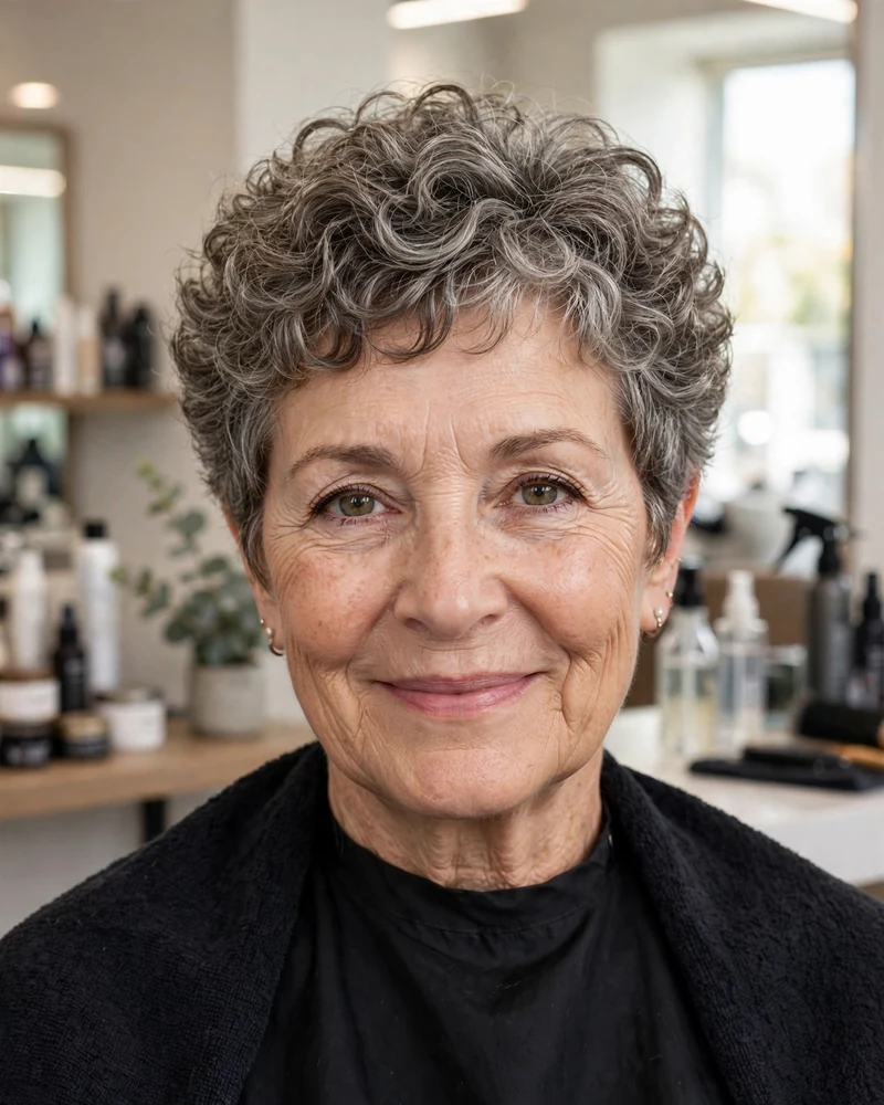 Curly Pixie for Thin Hair - 21 Hairstyles for Women Over 60 With Thin Fine Hair