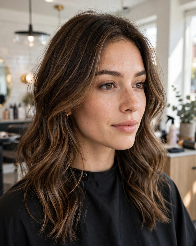 Dimensional Brunette Balayage with Scattered Babylights - 19 Tone on Tone Balayage Ideas for Brunettes to Try