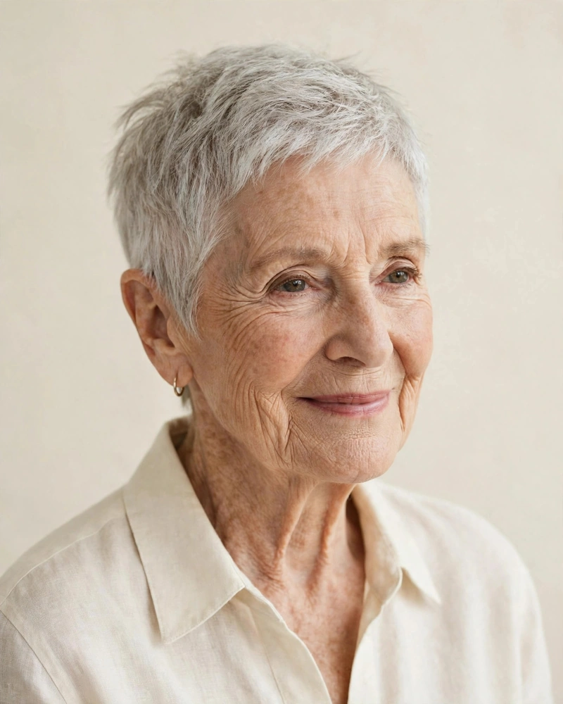 Easy Wash-and-Wear Silver Crop - 18 Hairstyles for Women Over 80 That Feel Fresh Today