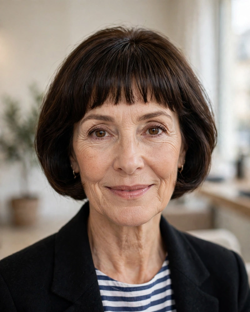 French Bob with Micro Fringe - 22 Short Hairstyles for Women Over 50 to Try Today