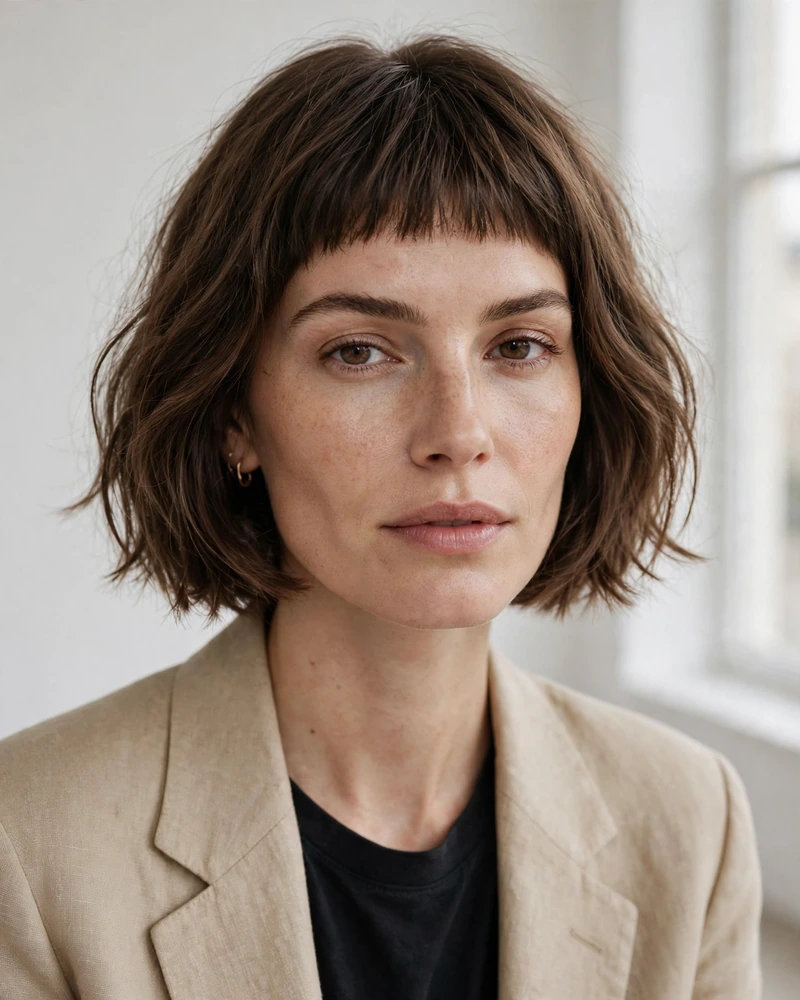 French Bob with a Micro Fringe - 15 Bangs Hairstyles for Short Hair That Look Chic Now