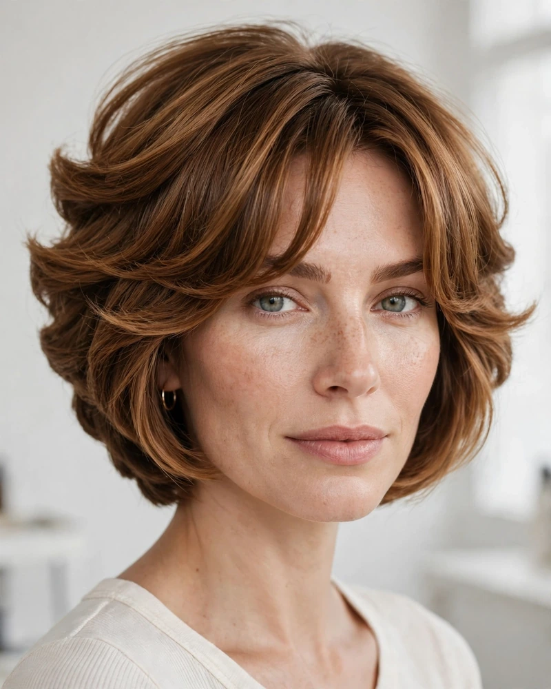 Graduated Bob with Arched Curtain Bangs - 15 Bangs Hairstyles for Short Hair That Look Chic Now