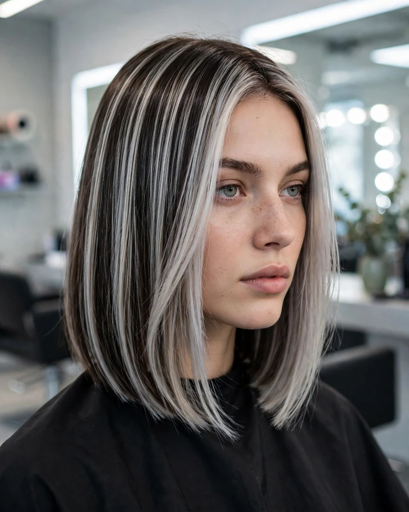 Icy Ash Blonde Balayage on a Sleek Bob - 22 Brown and Blonde Balayage Ideas for Short Hair Today