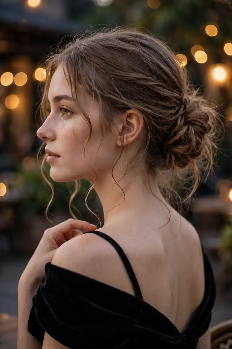 Messy Low Chignon with Face-Framing Tendrils - 18 Party Hairstyles for Thin Fine Hair That Wow Now
