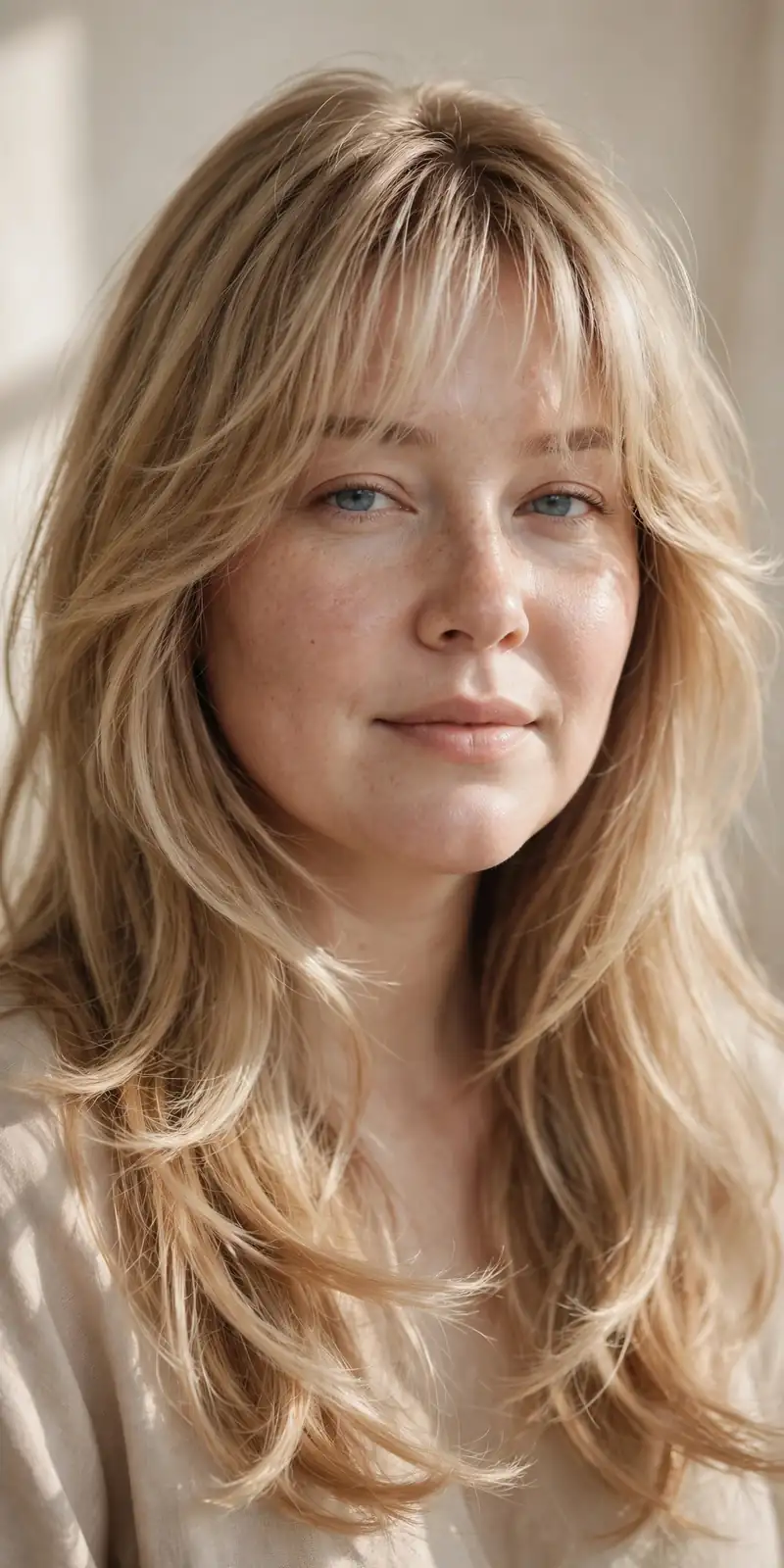 Wispy Feathered Bangs - 21 Bangs Hairstyles for Round Faces to Flatter You