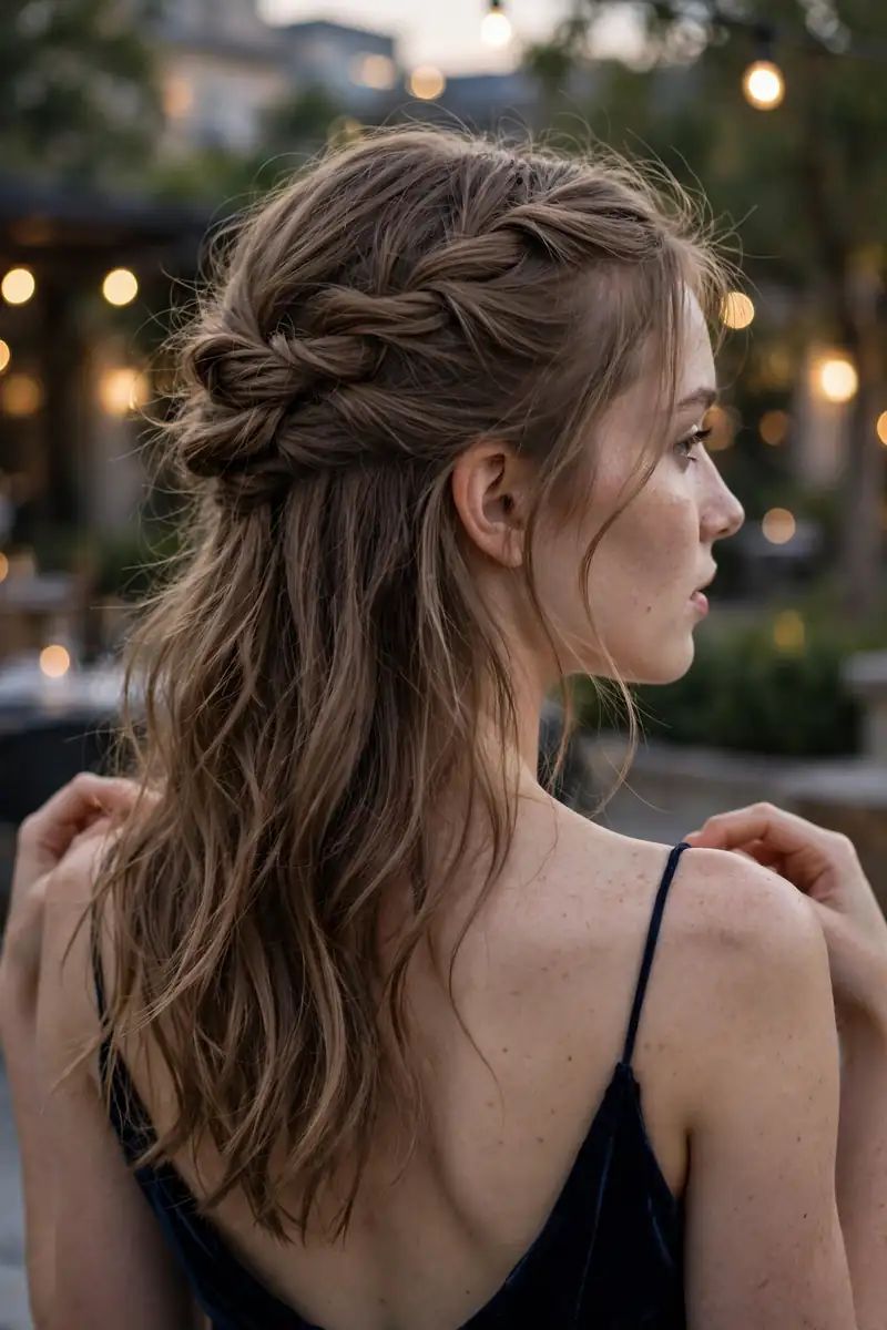 Twisted Half-Up Braid - 18 Party Hairstyles for Thin Fine Hair That Wow Now