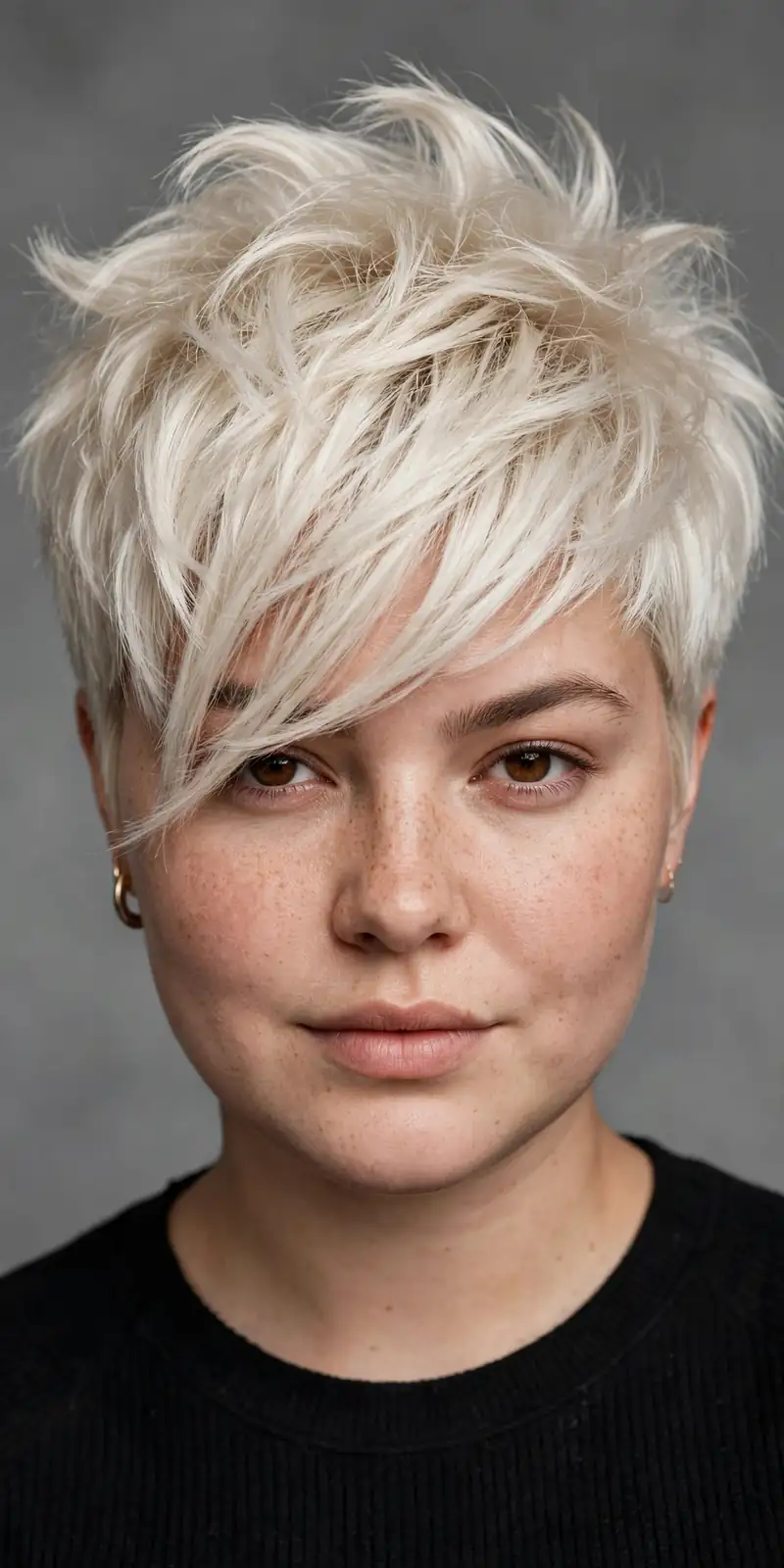Asymmetrical Side Bangs with a Pixie - 21 Bangs Hairstyles for Round Faces to Flatter You