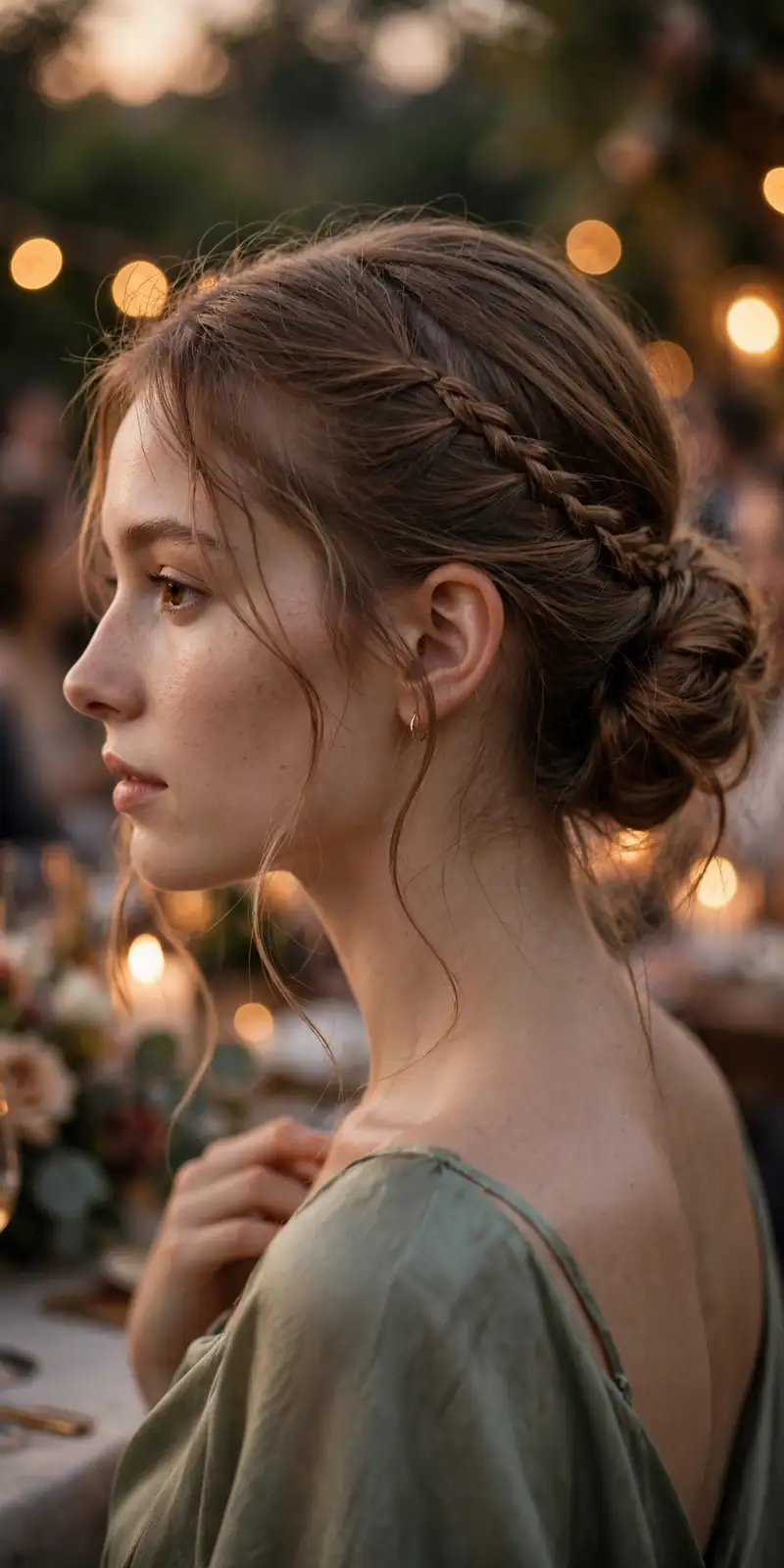 Romantic Low Bun with a Slim Braid - 18 Party Hairstyles for Thin Fine Hair That Wow Now