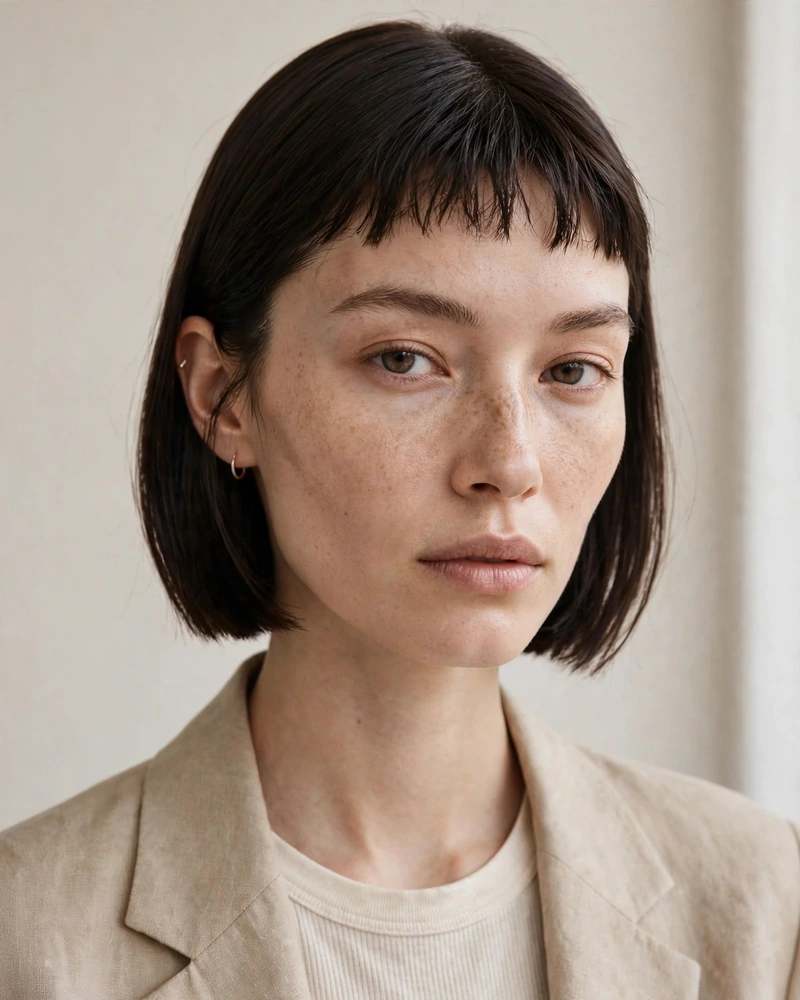 Jaw-Length Bob with a Micro Fringe - 20 Haircuts for Thin Fine Hair With Bangs to Try Now