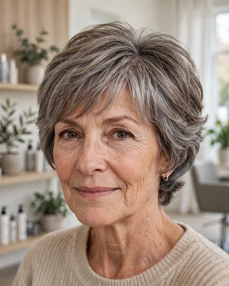 Layered Pixie with Side Volume - 21 Hairstyles for Women Over 60 With Thin Fine Hair