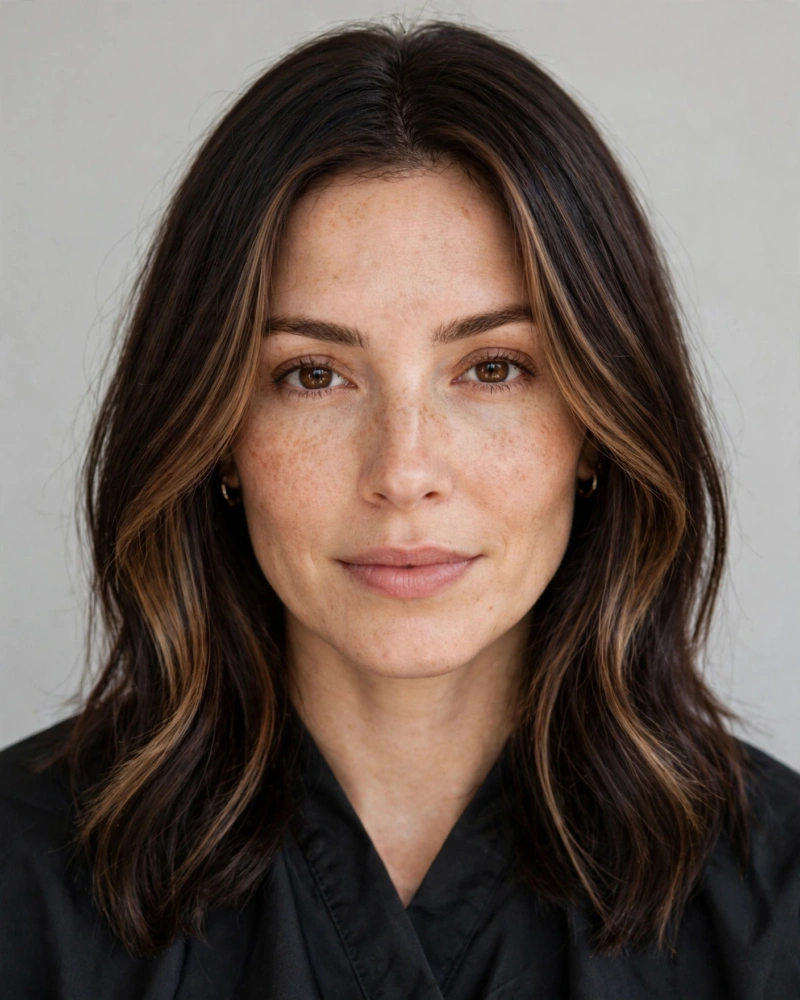 Mocha Money Piece on Deep Brown Hair - 18 Brunette Balayage With Money Piece Ideas to Try