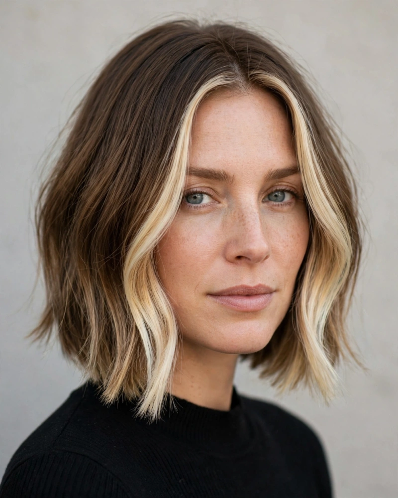 Money Piece Balayage on a Short Bob - 18 Brunette Balayage With Money Piece Ideas to Try