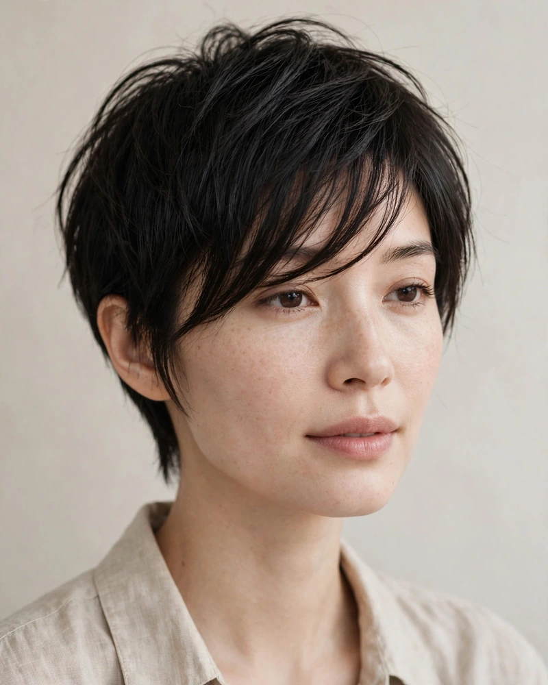 Pixie with Long Sweeping Side Bangs - 20 Haircuts for Thin Fine Hair With Bangs to Try Now