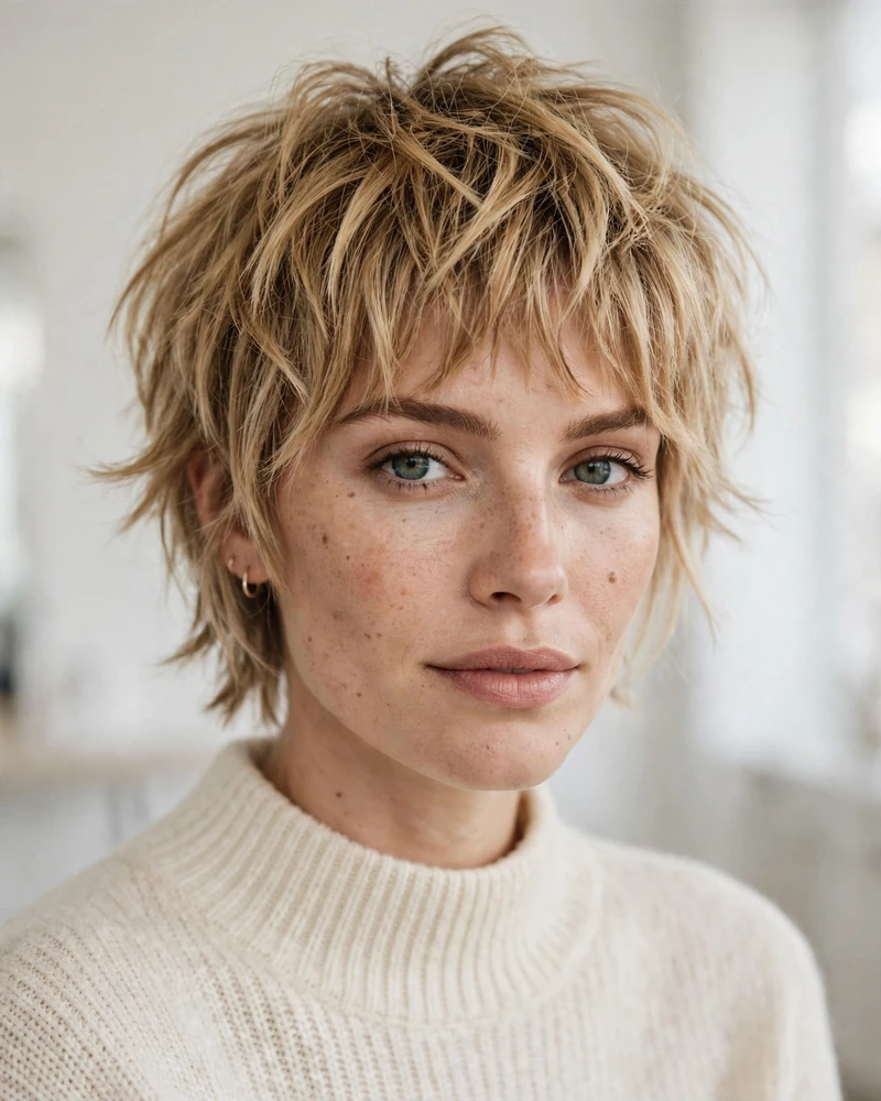 Tousled Pixie Shag with a Piecey Fringe - 15 Bangs Hairstyles for Short Hair That Look Chic Now