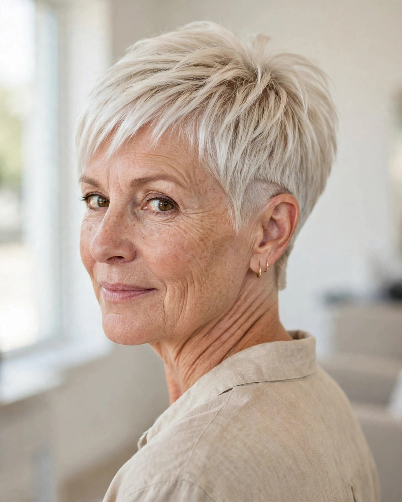 Pixie with Undercut Nape Detail - 22 Short Hairstyles for Women Over 50 to Try Today