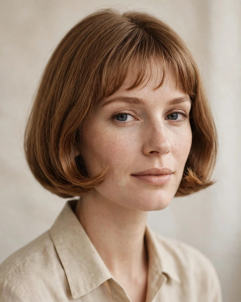 Rounded Pageboy Bob with Baby Bangs - 20 Haircuts for Thin Fine Hair With Bangs to Try Now