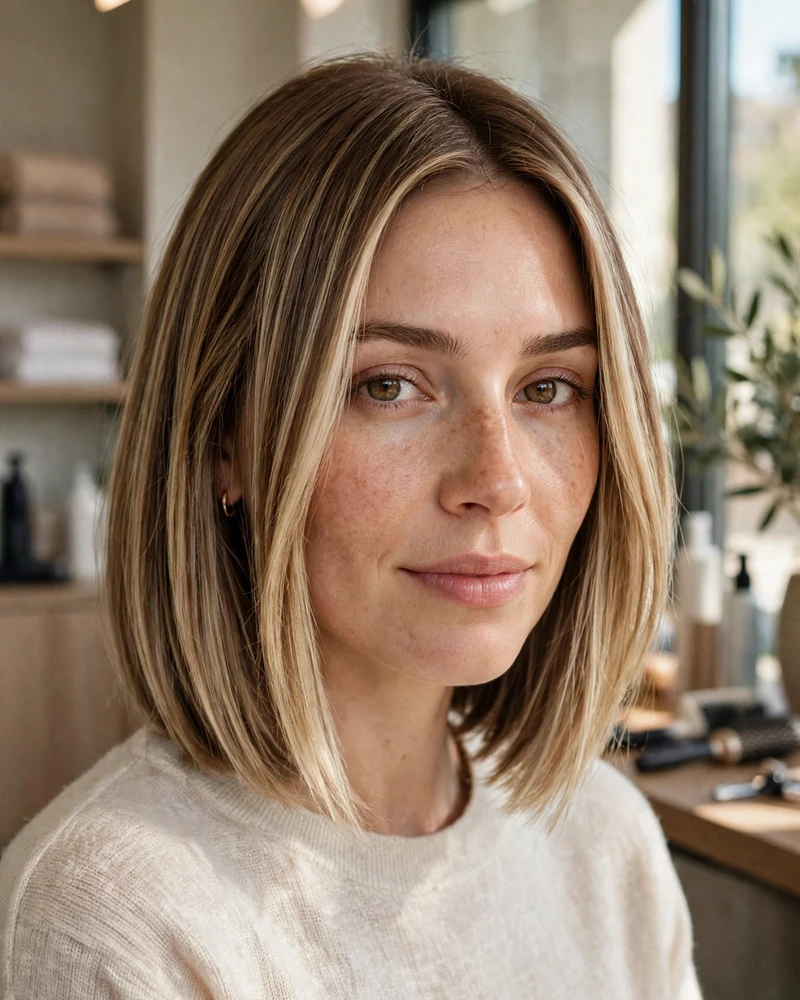 Sandy Blonde Balayage on a Chin-Length Bob - 22 Brown and Blonde Balayage Ideas for Short Hair Today