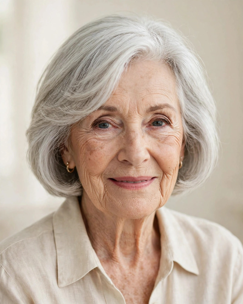 Short Bob with a Gentle Side Sweep - 18 Hairstyles for Women Over 80 That Feel Fresh Today