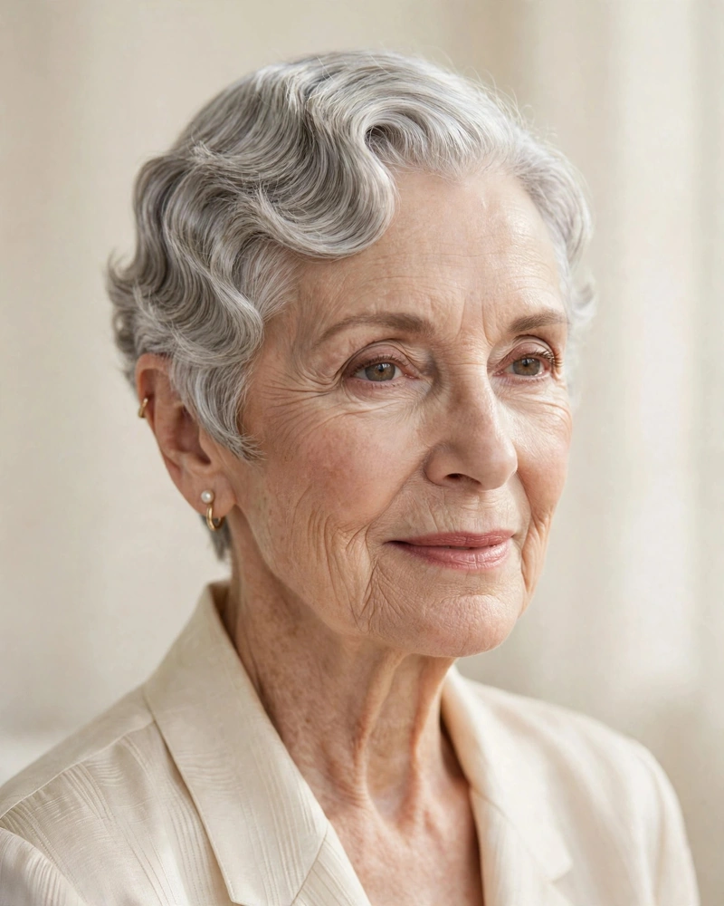 Short Finger Waves with Vintage Charm - 18 Hairstyles for Women Over 80 That Feel Fresh Today