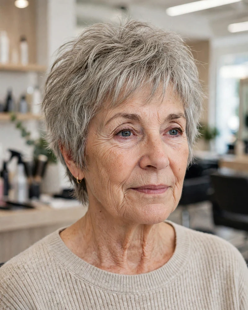 Short Shag with Choppy Texture - 21 Hairstyles for Women Over 60 With Thin Fine Hair