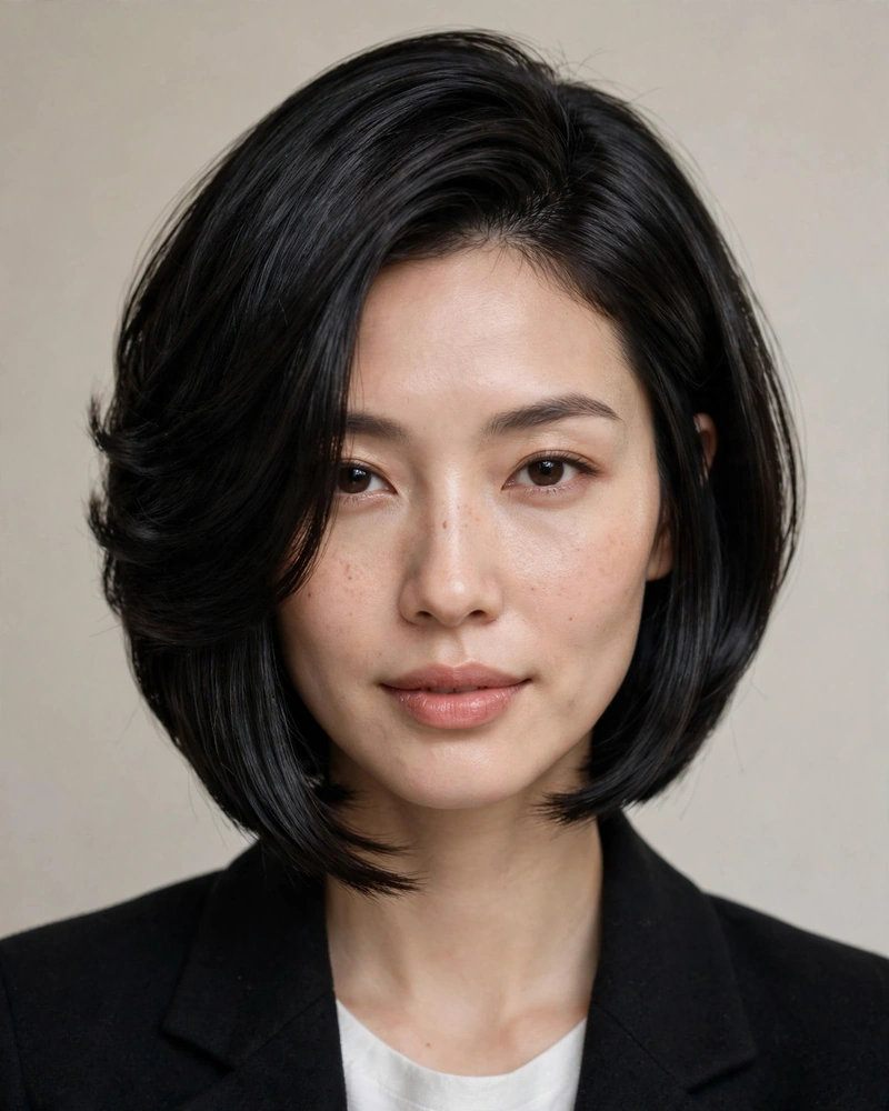 Sleek Glossy Stacked Bob - 20 Stacked Bob Haircut Ideas for a Chic New Look Today