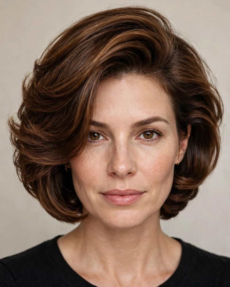 Stacked Bob with a Deep Side Part - 20 Stacked Bob Haircut Ideas for a Chic New Look Today