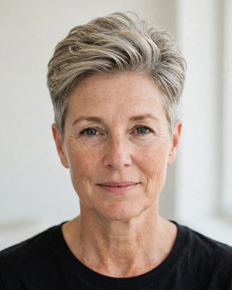 Tapered Crop with Volume on Top - 22 Short Hairstyles for Women Over 50 to Try Today