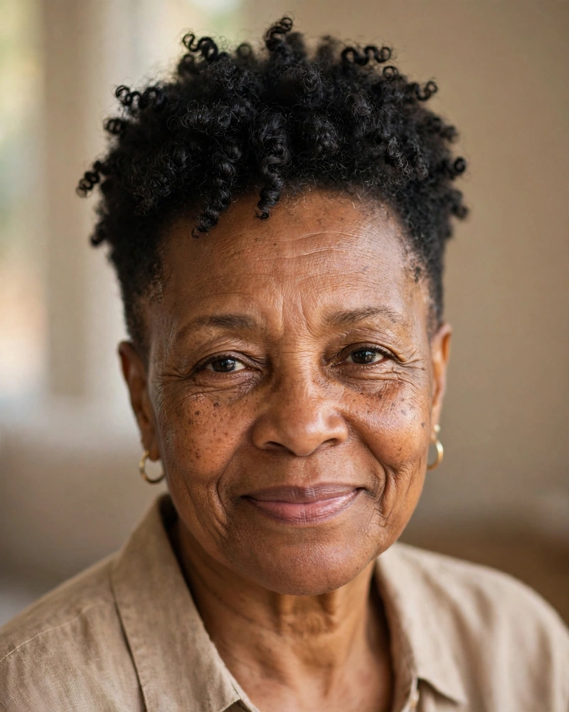 Tapered Wash-and-Go Cut with Curly Top - 14 Wash and Go Hairstyles for Older Black Women to Try
