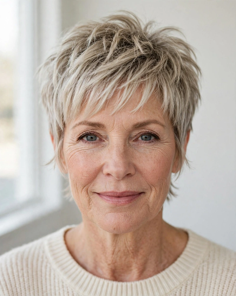Textured Bixie Cut with Piecey Ends - 22 Short Hairstyles for Women Over 50 to Try Today