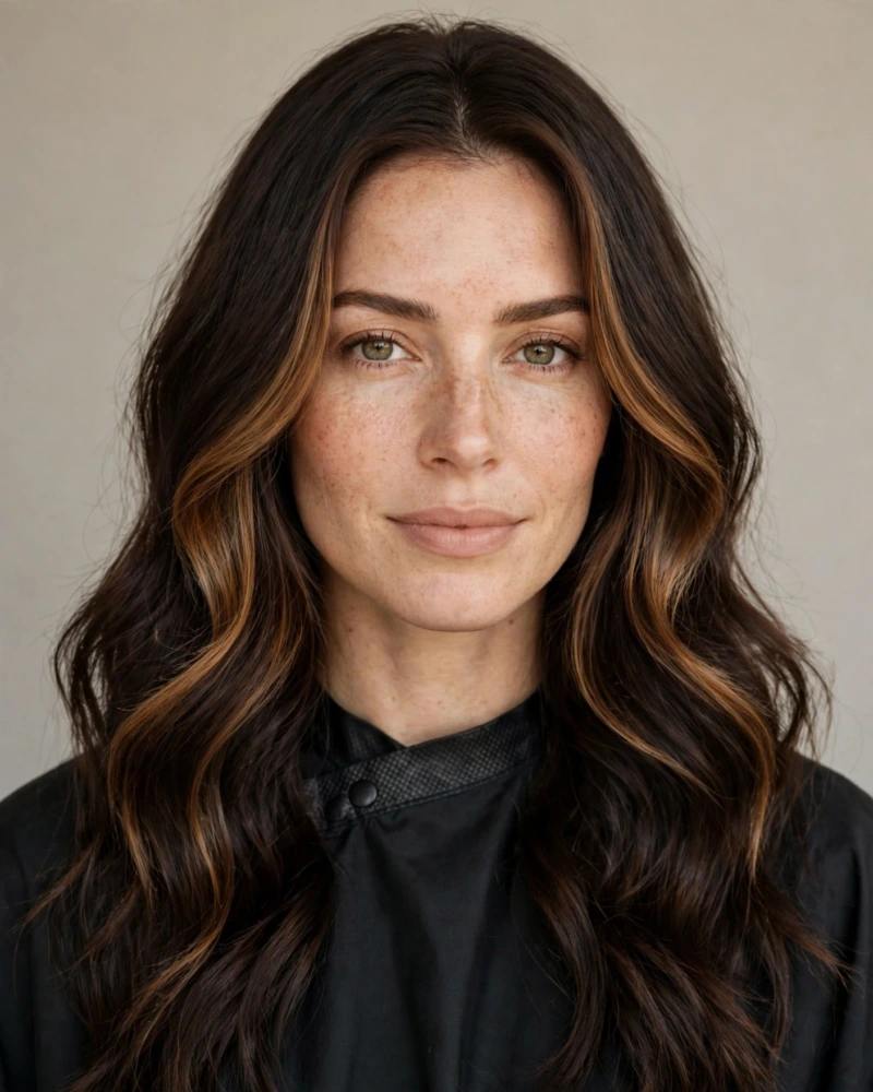 Toffee Money Piece on Dark Chocolate Hair - 18 Brunette Balayage With Money Piece Ideas to Try