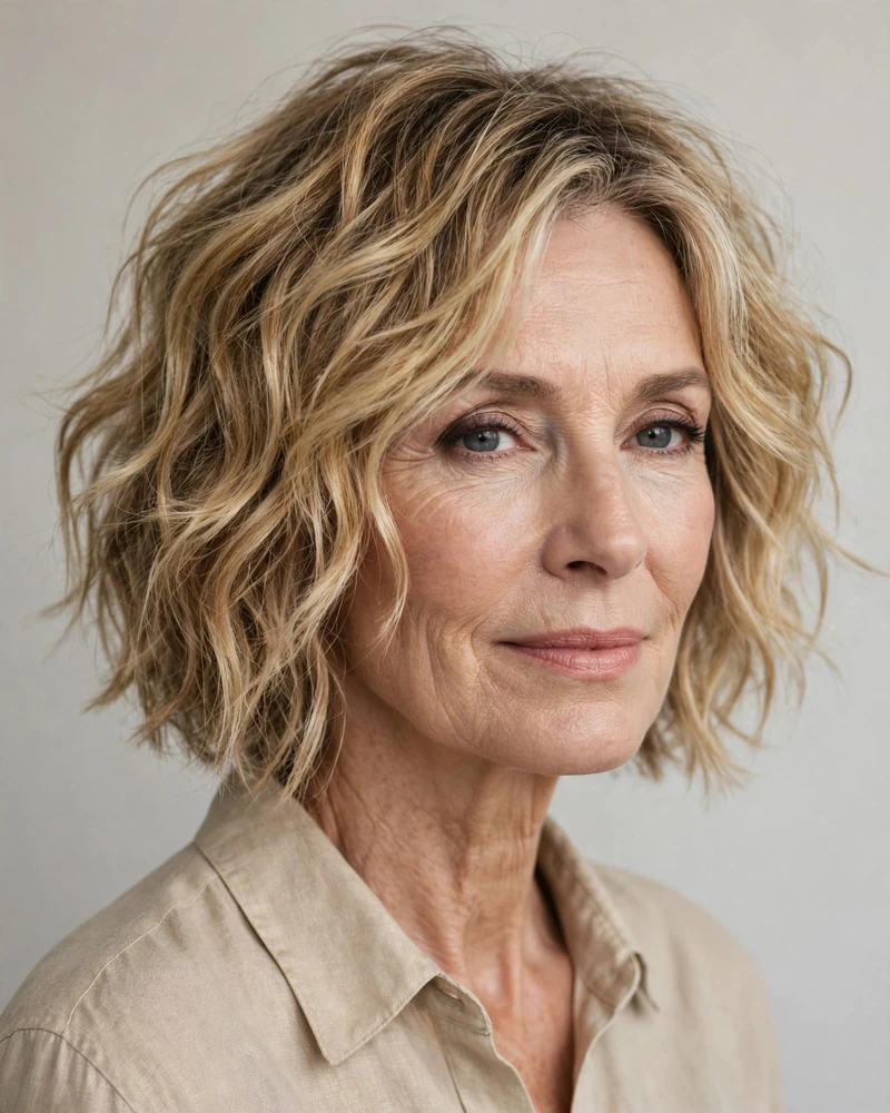 Wavy Choppy Bob - 16 Choppy Bob Hairstyles for Women Over 60 to Try Today