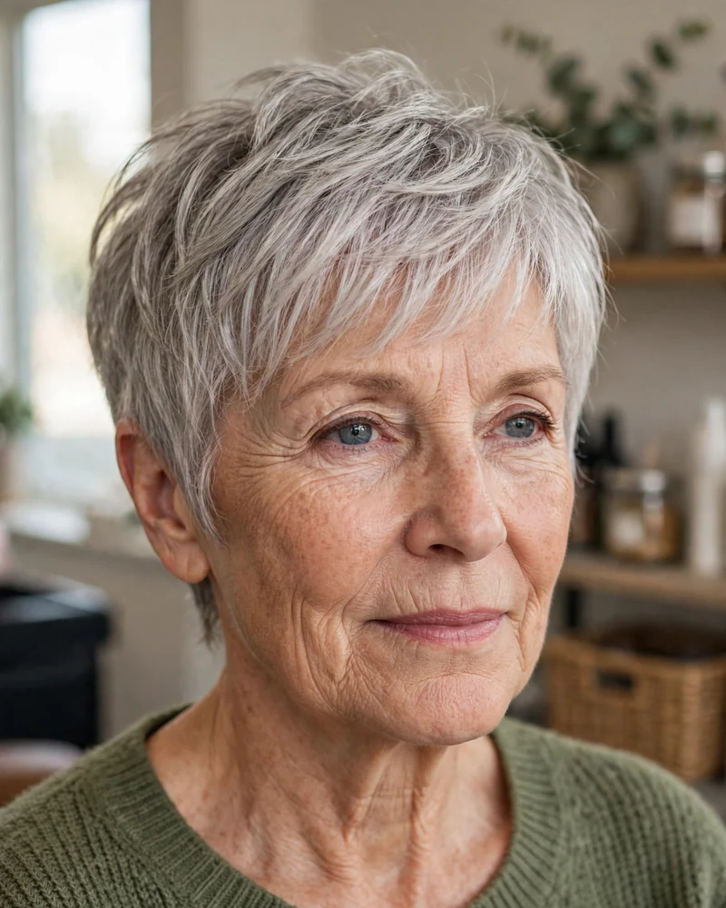 Wispy Pixie with a Longer Top - 21 Hairstyles for Women Over 60 With Thin Fine Hair
