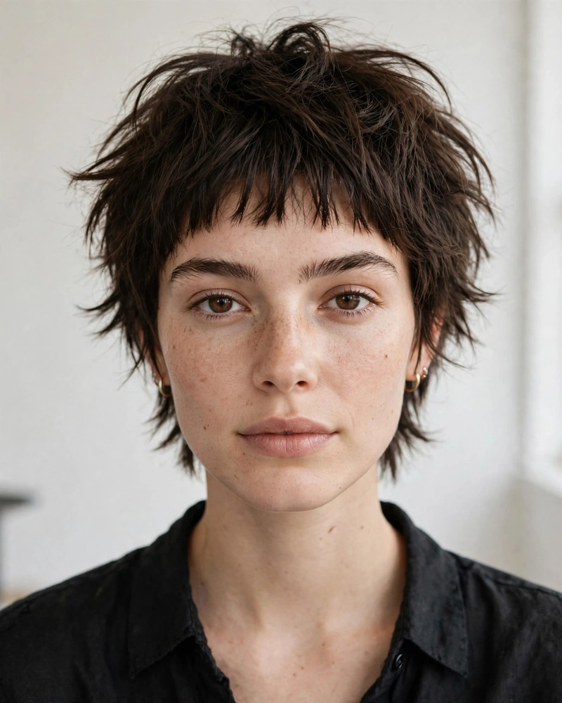 Wolf Cut with Short Baby Bangs - 15 Bangs Hairstyles for Short Hair That Look Chic Now